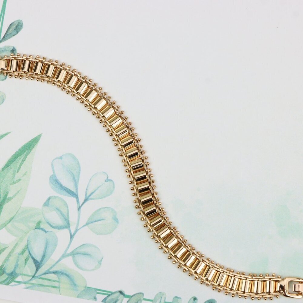 "Elegant Rose Gold Plated Bracelet with Geometric Bar Design,XPBL0910 - Picture 2 of 12